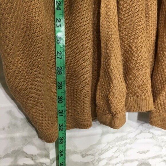 Staccato Tan Open-Front Long Knit Cardigan M/L Oversized Layering Sweater - Picture 10 of 12